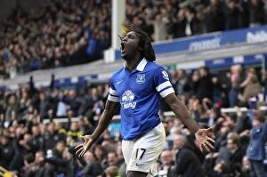 Everton 3 v Liverpool 3 : Goodison Park : 23-11-2013 Collection: Thrilling Hat-Trick: Romelu Lukaku's Three Goals in the 3-3 Draw between Everton and Liverpool