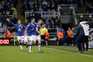 Images Dated 26th December 2015: Thrilling Moment: Cleverly and Besic's Euphoric Goal Celebration for Everton at St James Park