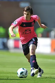 Thrilling Moment: Leighton Baines in Action at Everton vs. Wigan Athletic, Barclays Premier League (April 2011)