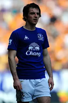 09 April 2011 Wolverhampton Wanderers V Everton Prints: Thrilling Moments: Everton's Leighton Baines in Action against Wolverhampton Wanderers (April 2011)