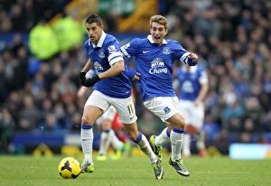 Everton 3 v Liverpool 3 : Goodison Park : 23-11-2013 Collection: Thrilling Rivalry: Mirallas and Deulofeu Unite in Everton's Epic 3-3 Battle against Liverpool