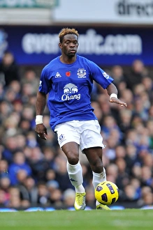 Thrilling Saha Strike: Everton vs. Arsenal at Goodison Park, Barclays Premier League