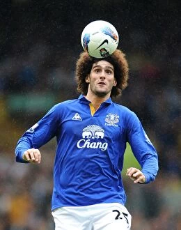 Images Dated 20th August 2011: Thunderous Fellaini Performance: Everton's Victory Over Queens Park Rangers, 2011 (BPL)