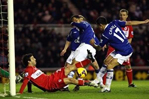 Middlesbrough v Everton Collection: Tim Cahill Scores First Goal for Everton against Middlesbrough, Barclays Premier League, 2008