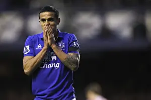 Tim Cahill's Disappointment: A Missed Goal Opportunity for Everton against Stoke City (04 December 2011)