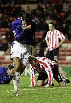 2005 Prints: Tim Cahill's Euphoric Moment: Everton's Thrilling Victory Over Sunderland