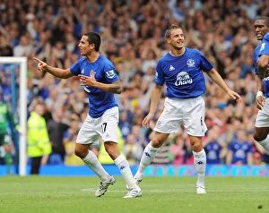 Images Dated 21st August 2010: Tim Cahill's Historic First Goal: Everton vs. Wolverhampton Wanderers, Barclays Premier League
