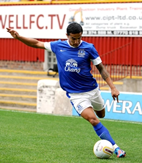 Season 2012-13 Prints: Tim Cahill's Pre-Season Battle: Everton vs Motherwell at Fir Park