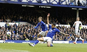 28 April 2012 V Fulham, Goodison Park Prints: Tim Cahill's Stunner: Everton's Fourth Goal vs
