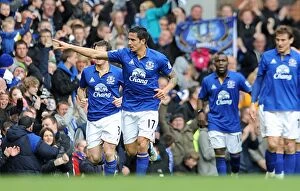FA Cup - Round 6 - Everton v Sunderland - 17 March 2012 Collection: Tim Cahill's Thrilling FA Cup Goal: Everton's Triumph Over Sunderland at Goodison Park
