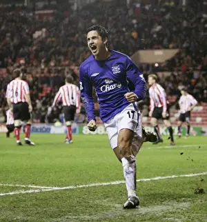 2005 Prints: Tim Cahill's Thrilling Game-Winning Goal for Everton: A Moment of Delight Against Sunderland