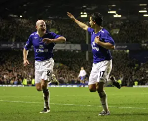 2007 Prints: Tim Cahill's Thrilling Goal Celebration: Everton's Victory Against Zenit St