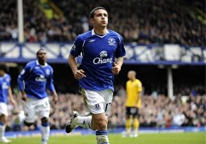 Images Dated 28th February 2009: Tim Cahill's Thrilling Goal: Everton's Game-Changing Victory Over West Bromwich Albion (08-09)