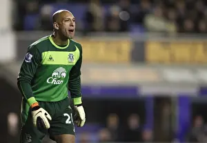 Tim Howard in Action: Everton Goalkeeper's Determination (Everton vs Birmingham City, 09 Mar 2011)