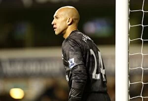 Images Dated 11th January 2012: Tim Howard in Action: Everton vs. Tottenham Hotspur, Premier League Clash at White Hart Lane