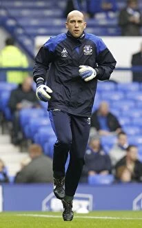 Images Dated 19th November 2011: Tim Howard: Everton's Focused Goalkeeper Readies for Battle against Wolverhampton Wanderers