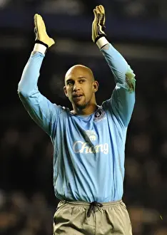 Tim Howard Salutes Everton Fans: Everton vs Hull City, Barclays Premier League, Goodison Park, January 10, 2009