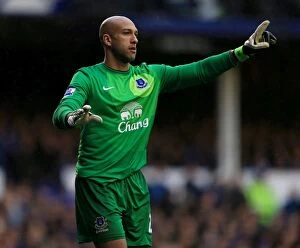 Images Dated 28th October 2012: Tim Howard's Epic Duel: Everton vs Liverpool, 2012-10-28 - Everton 2-2 Liverpool