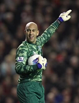 Images Dated 13th March 2012: Tim Howard's Heroic Performance: Everton vs. Liverpool (13 March 2012) - Anfield Showdown