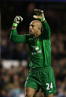 Tim Howard's Jubilation: Everton's Baines Scores Against Newcastle United (17-09-2012, Goodison Park)