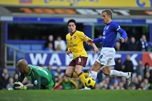 Images Dated 14th November 2010: Tim Howard's Stunning Save from Samir Nasri: Everton vs Arsenal (BPL 2010)