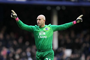 Everton 1 V Chelsea 2 : Goodison Park : 30-12-2012 Prints: Tim Howard's Thrill: Everton's Pienaar Scores Opening Goal Against Chelsea (Everton 1-2)