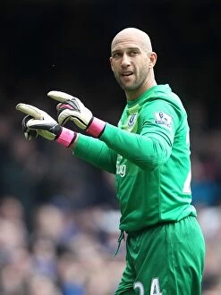 Images Dated 27th April 2013: Tim Howard's Triumph: Everton's 1-0 Victory Over Fulham in the Barclays Premier League