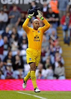 Images Dated 25th August 2012: Tim Howard's Triumph: Everton's Exhilarating 3-1 Victory Over Aston Villa (August 25, 2012)