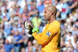 Images Dated 25th August 2012: Tim Howard's Triumph: Everton's Thrilling 3-1 Victory Over Aston Villa (Barclays Premier League)