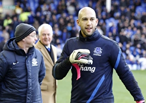 Everton 0 V Swansea City 0 : Goodison Park : 12-01-2013 Prints: Tim Howard's Unyielding Performance: Everton vs Swansea City Stalemate (0-0)