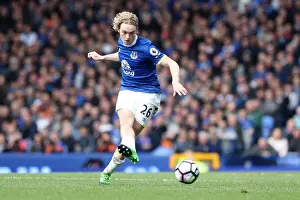 Everton V Burnley - Goodison Park Prints: Tom Davies of Everton Facing Off Against Burnley at Goodison Park during the 2016-17 Premier League Season