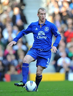 Framed Print : Tony Hibbert in Action: Everton vs. Fulham, Barclays Premier League (2011) Framed Print : Tony Hibbert in Action: Everton vs. Fulham, Barclays Premier League (2011)