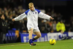 Framed Print : Tony Hibbert at Goodison Park: Everton vs Swansea City - Barclays Premier League (21 December 2011)