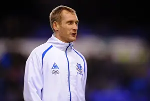 FA Cup Prints: Tony Hibbert's Unyielding Spirit: Everton's Defender in Determined Fifth Round FA Cup Battle vs