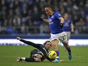 11 February 2012, Everton V Chelsea Prints: Torres vs. Pienaar: A Premier League Rivalry - Everton's Clash at Goodison Park (11 February 2012)