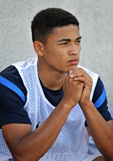 Pre Season Friendly - Morecambe V Everton - Globe Arena Prints: Tyias Browning in Action: Everton's Pre-Season Friendly vs Morecambe at Globe Arena