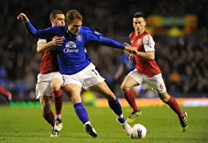 21 March 2012 V Arsenal, Goodison Park Prints: Vermaelen vs. Jelavic: A Premier League Rivalry Clash at Goodison Park (March 21, 2012)