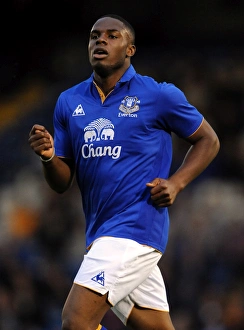 Framed Print : Victor Anichebe in Action: Everton vs. Bury (15 July 2011) Framed Print : Victor Anichebe in Action: Everton vs. Bury (15 July 2011)