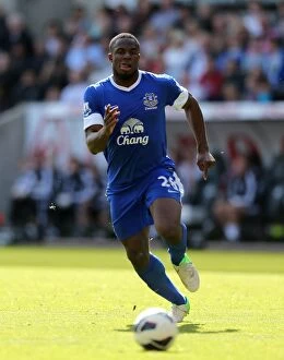 Images Dated 22nd September 2012: Victor Anichebe Scores the Third Goal in Everton's 3-0 Win Over Swansea City (September 22, 2012)