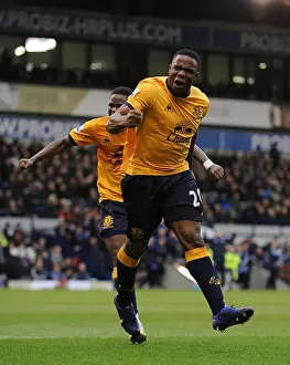 01 January 2012, West Bromwich Albion V Everton Prints: Victor Anichebe Scores Opening Goal for Everton Against West Bromwich Albion (01.01.2012)
