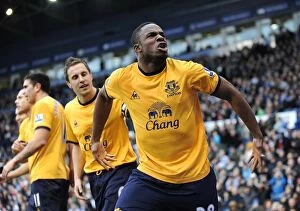 Images Dated 1st January 2012: Victor Anichebe's New Year's Day Stunner: Everton's Opening Goal vs