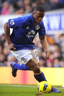 Images Dated 21st January 2012: Victor Anichebe's Unforgettable Game: Everton vs Blackburn Rovers in the Premier League