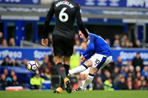 Premier League Prints: Wayne Rooney Scores First Goal for Everton Against Arsenal at Goodison Park (Premier League 2017-18)