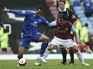 Images Dated 21st April 2007: West Ham United v Everton Carlos Tevez with Joleon Lescott
