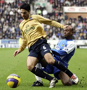 Wigan Athletic v Everton - Emmerson Boyce and Mikel Arteta