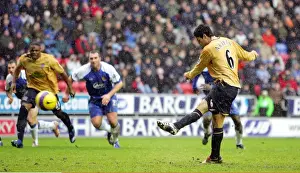 Wigan Athletic v EvertonStadium -Mikel Arteta scores the first goal from the penalty spot