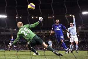 Images Dated 25th February 2008: Yakubu Scores First Everton Goal: Manchester City vs. Everton, Barclays Premier League 2008