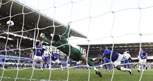 Yakubu Scores First Goal for Everton Against Portsmouth in Barclays Premier League, 2008