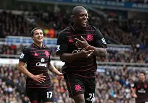 Half Length Mid Top Prints: Yakubu's Brace: Everton's Victory Moment at Birmingham City