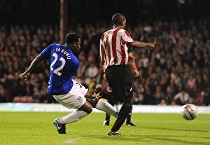 Images Dated 30th November 2010: Yakubu's Determined Strike: Brentford vs. Everton, Carling Cup Third Round